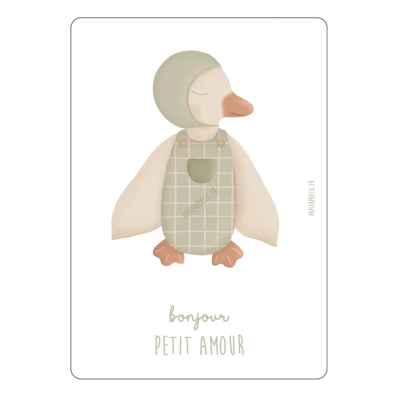 Carte "Doudou canard Boy" - Papier Poetic