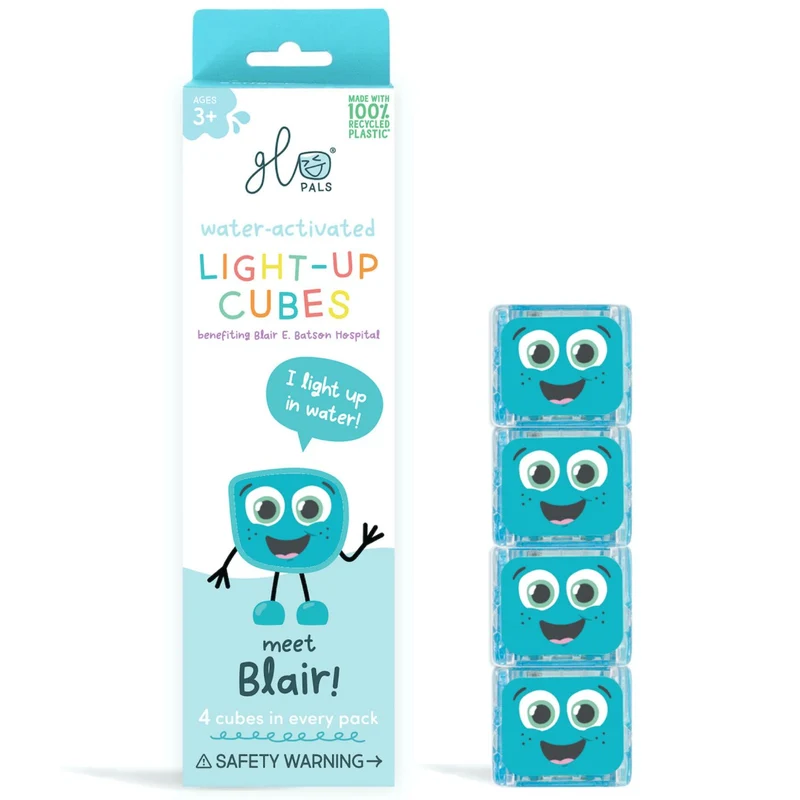 Set 4 cubes lumineux - Blair Bleu - Glo Pals